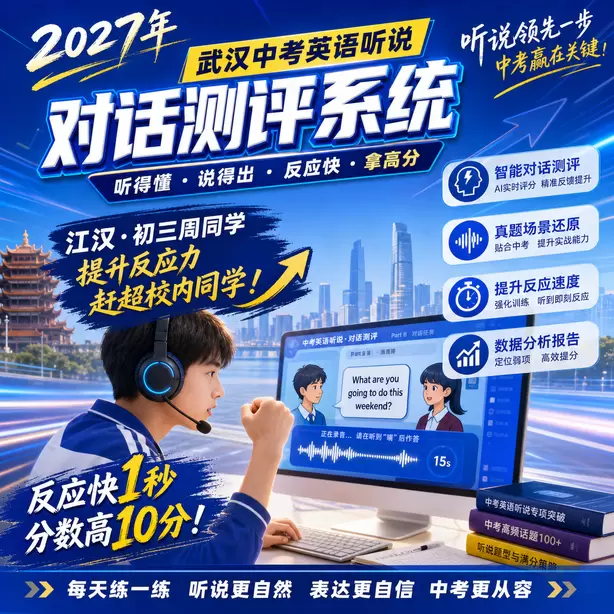 武汉中考人机对话线上模拟测试江汉&middot;初三周同学（提升反应力，赶超校内同学）